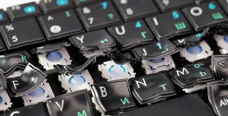 broken keys of a keyboard